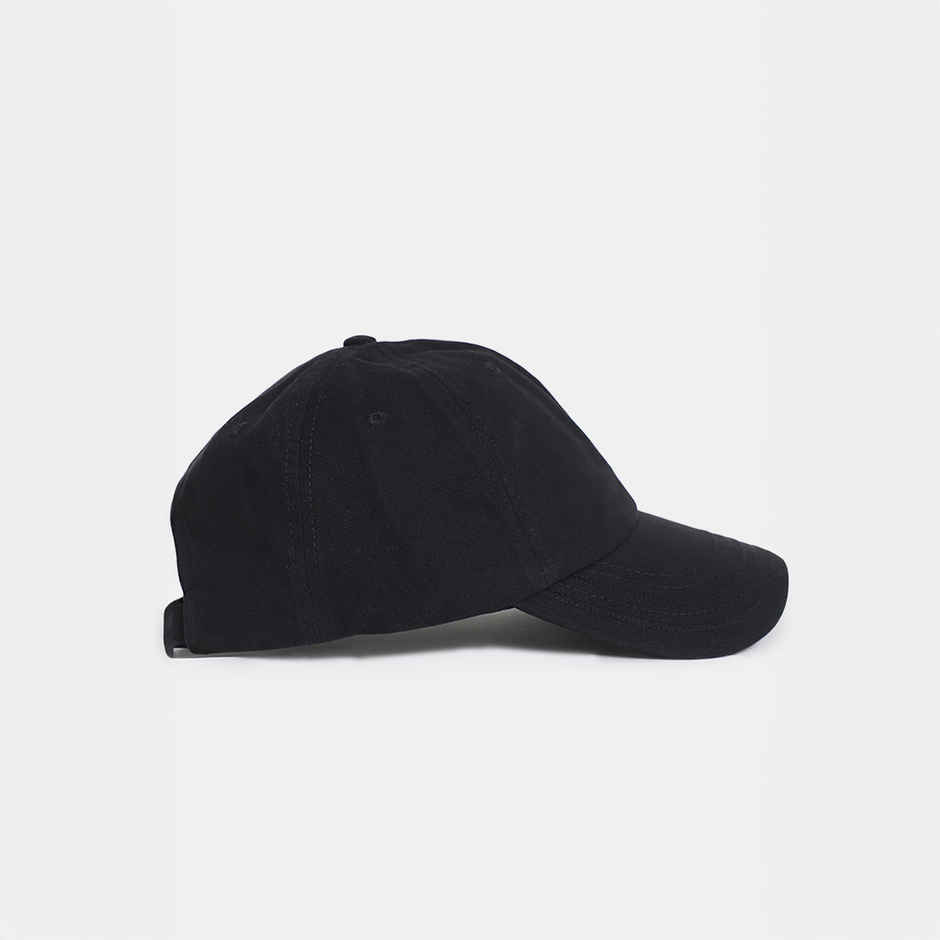 JACK & JONES Black Cotton Baseball Cap, Jet Black - One