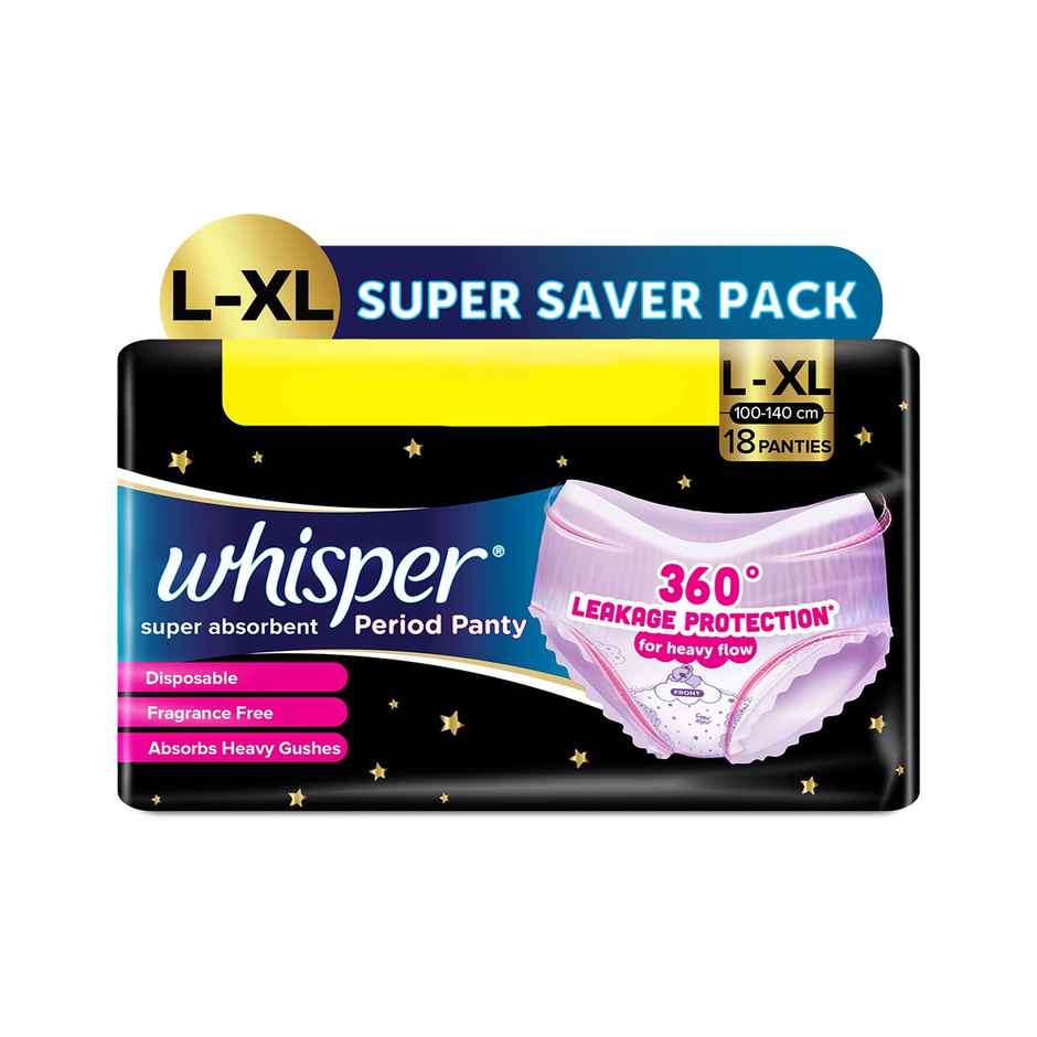 Whisper Super Absorbent Period Panty | L-XL Pants