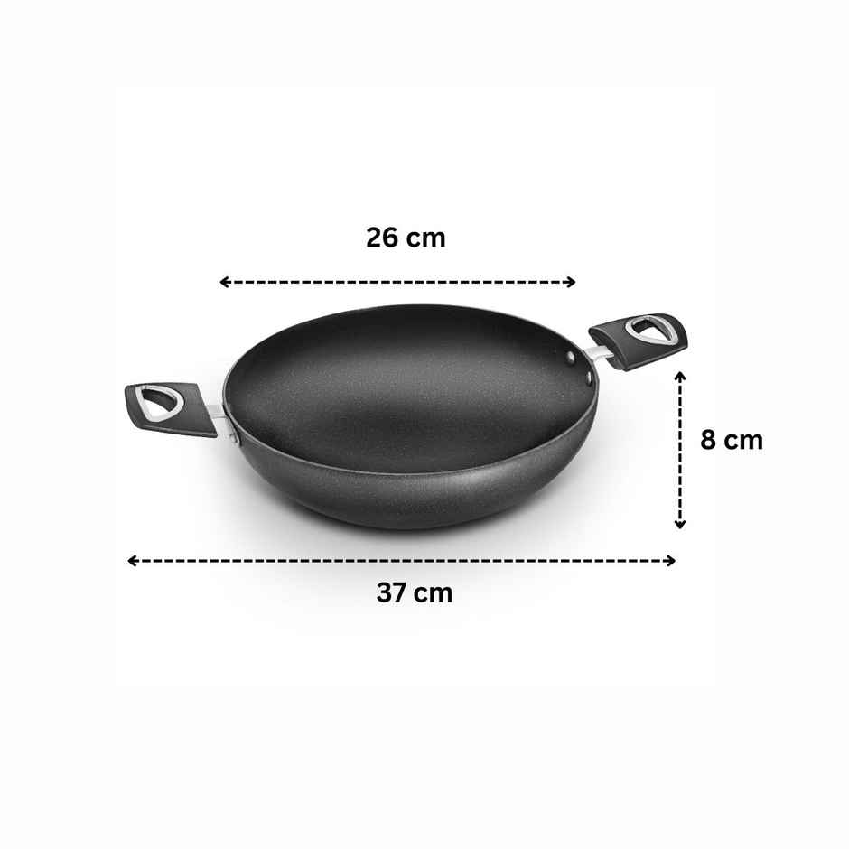Jensons Pro Wellness Kadhai Without Lid 26 cm Induction Compatible