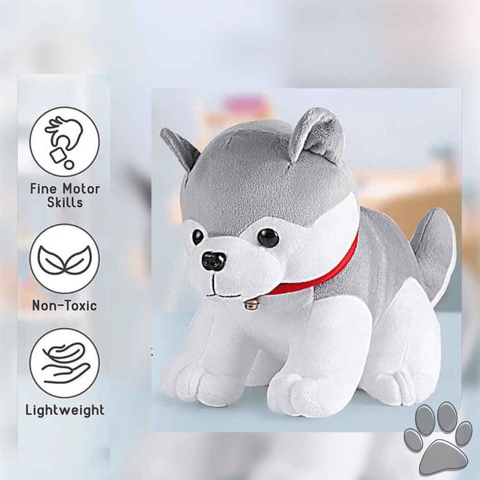 Toytales Cute Husky Dog Soft Toy | Plushie Stuffed Toys For Kids | Birthday Gifts