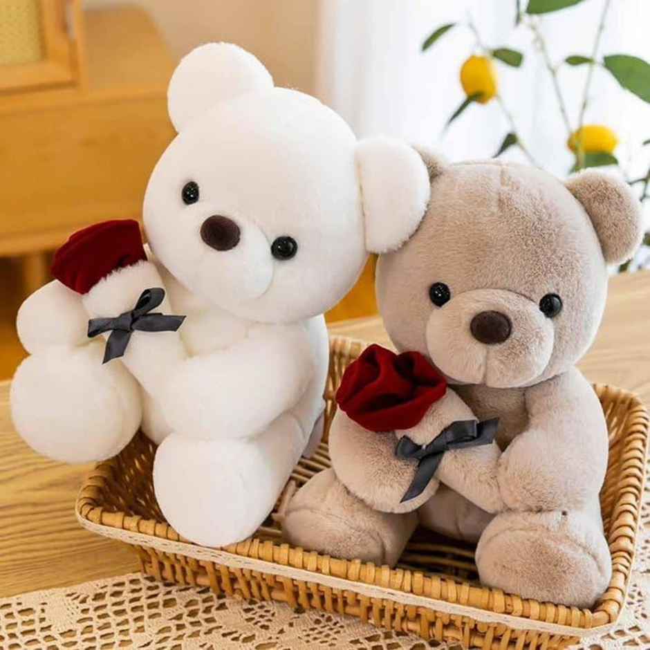 Dearjoy Teddy Bear With Rose | 28 cm