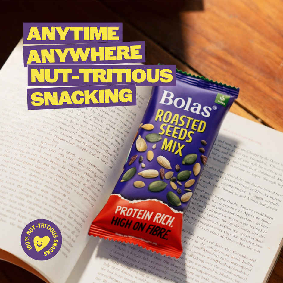 Bolas Roasted Seeds Mix | Protein Rich Mix | Pumpkin | Sunflower | Watermelon | Chia & Flax Seeds