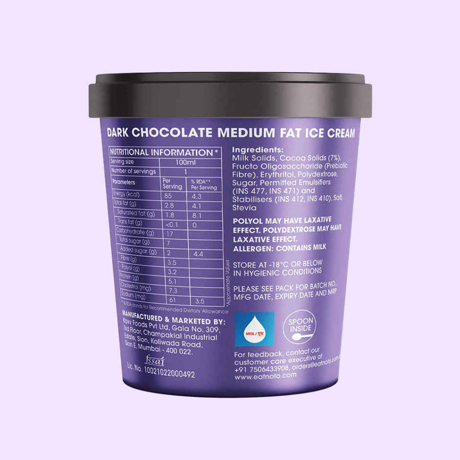 NOTO Dark Chocolate Guilt Free Tub
