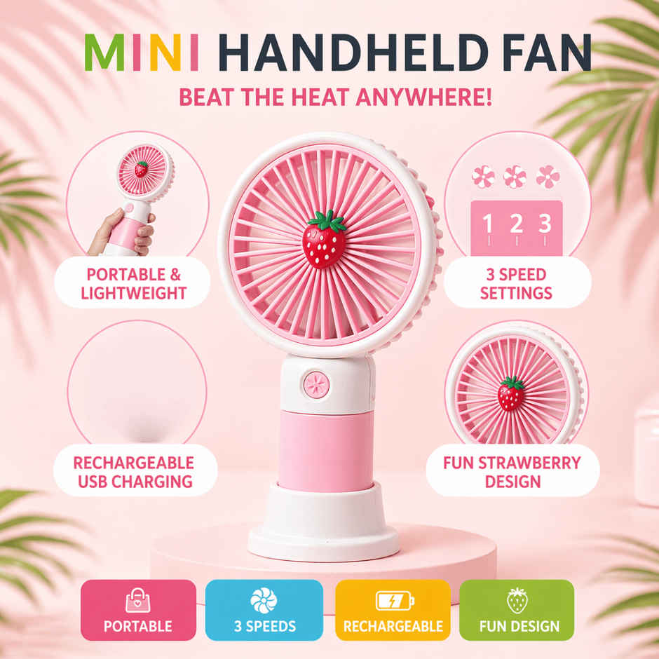 Fablue Multicolor Mini Handheld Fan | Rechargeable Portable Cooling Fan