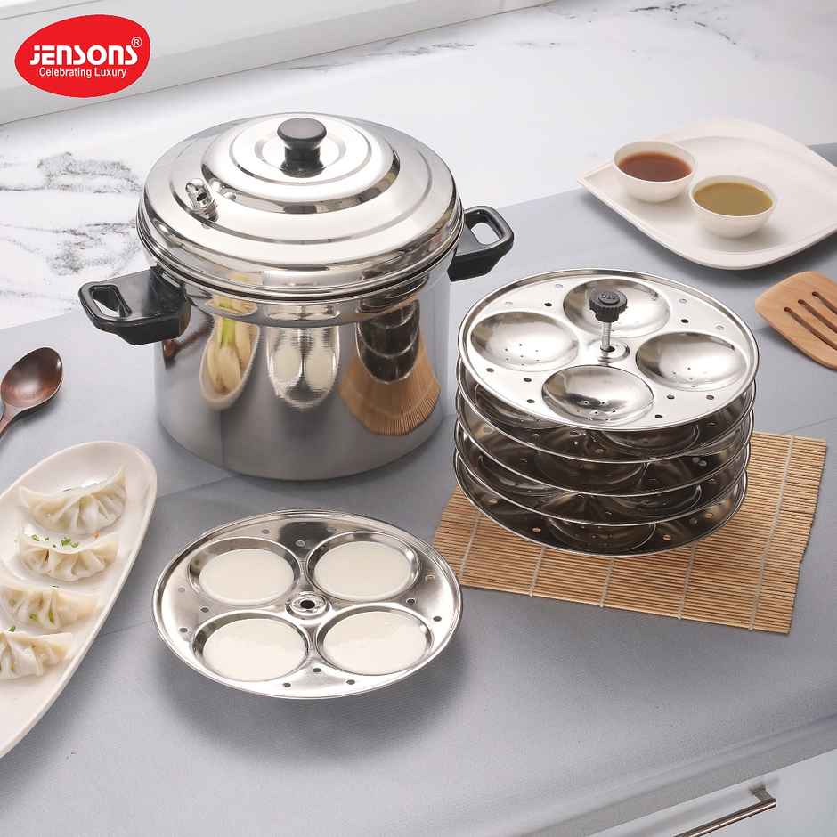 Jensons idly cooker with 24 idly Plate