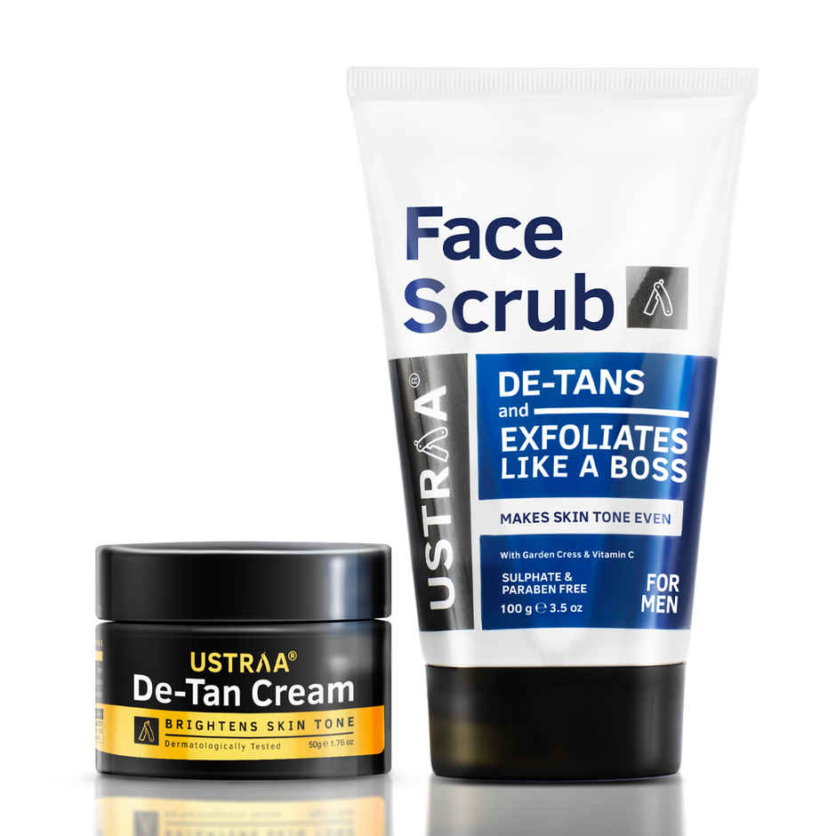 Ustraa Total De Tan Kit (Face Scrub De-tan -100g & De-Tan Face Cream -50g)
