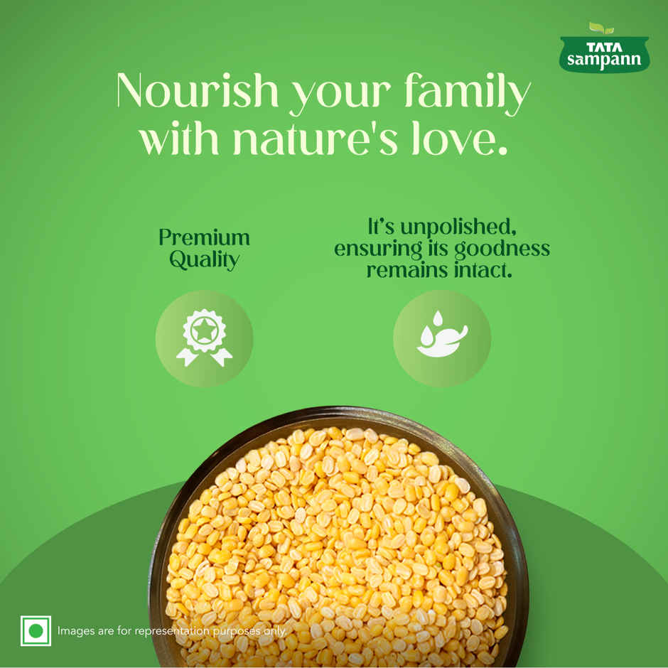 Tata Sampann Unpolished Moong Dal(500gms) & Tata Sampann Unpolished Toor Dal/Arhar Dal(1kg) Combo