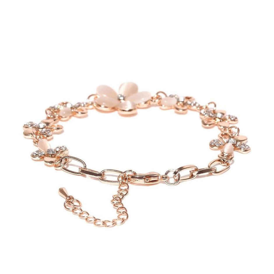 YouBella Jewellery Stylish Fancy Party Wear Gold Plated Charm Bracelet For Women - Silver