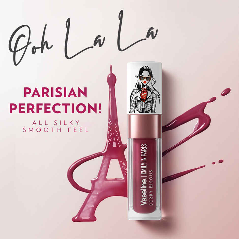 Vaseline Emily In Paris Berry Bisous Lip Oil With Hyaluronic Acid & 24H Moisturisation