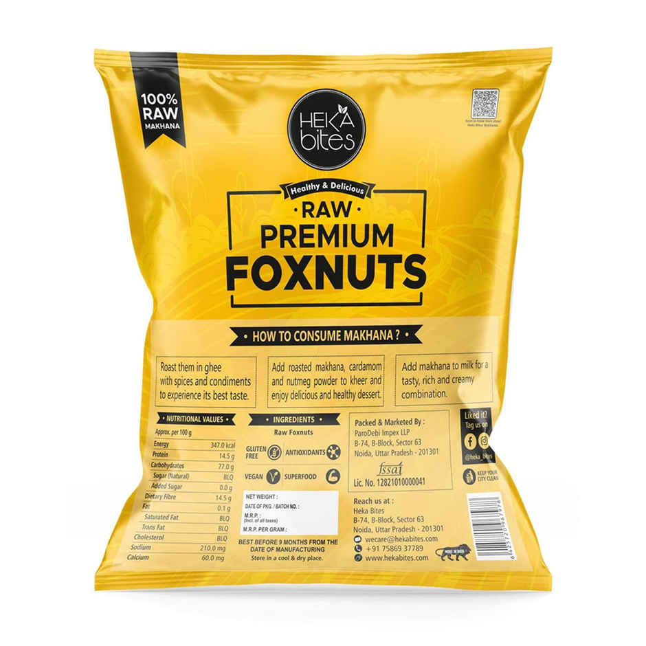 Heka Bites Raw Premium Fox Nuts Makhana Combo