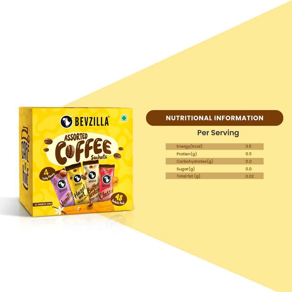 Bevzilla Assorted Flavoured Instant Coffee Powder Sachets