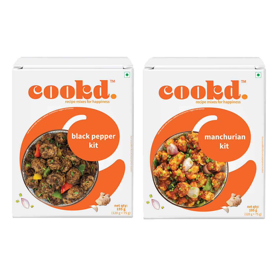 Cookd Black Pepper Kit (195g) & Cookd Manchurian Kit (195g) Combo