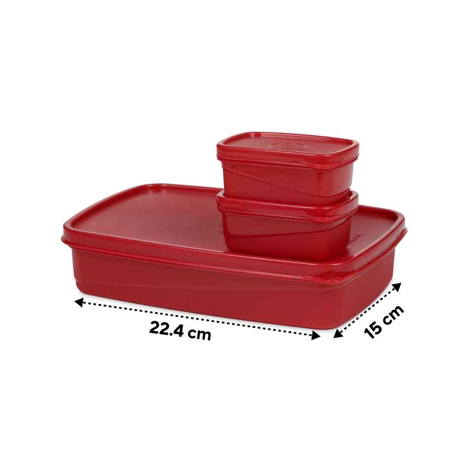 Varmora Fresh Bite Kids Lunch Box - Raspberry Pink - (1000ml-1pc. And 100 ml- 2 pcs.)