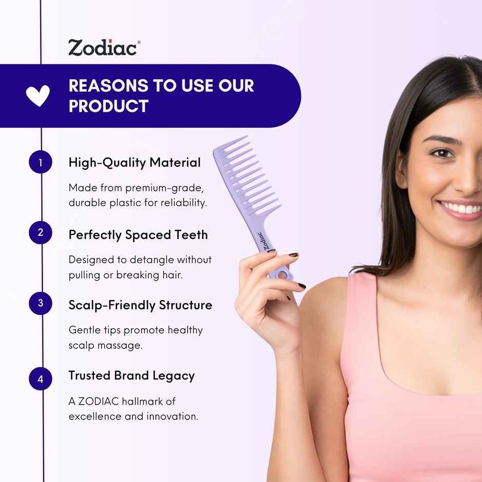 Zodiac Viva Detangling Comb | Purple