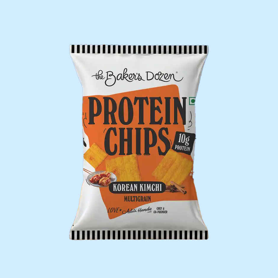 The Baker's Dozen Protein Chips Korean Kimchi Multigrain | 10g Protein | Baked | Healthy Snacks