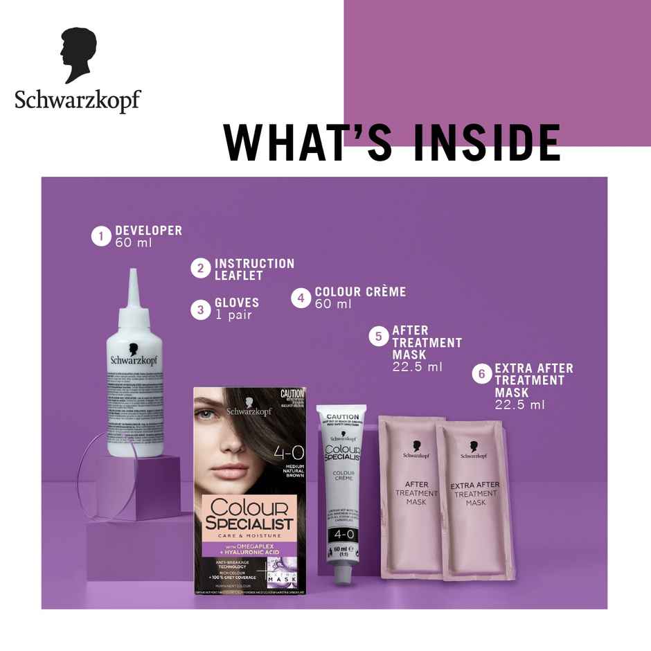 Schwarzkopf Colour Specialist Permanent Hair Colour 4-0 Medium Natural Brown