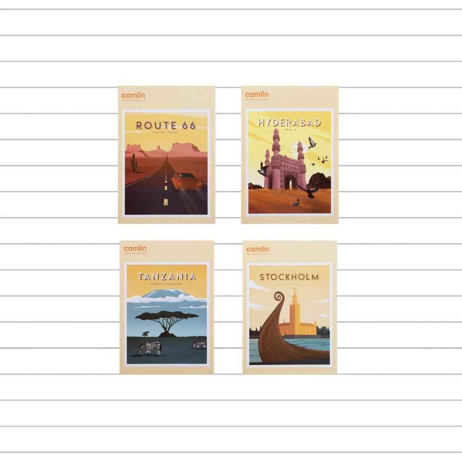 Camlin A4 Soft Cover Single Line Notebook 272 Pages, 29.7 x 21 cm, Pack Of 4