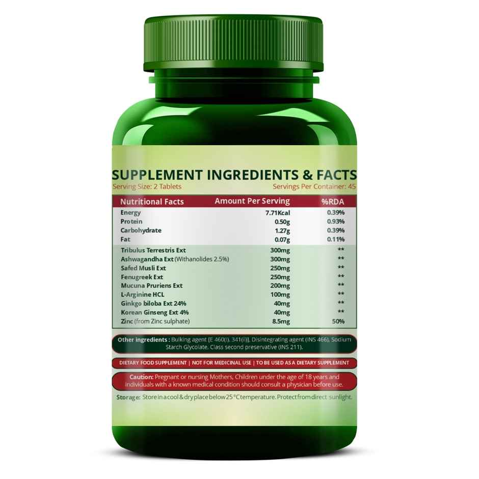 Vlado's Himalayan Organics Testosterone Supplement For Men 90 VEG Tablets