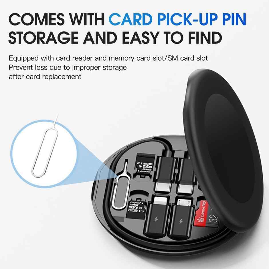 Sounce All In One 60W USB Type C Fast Charging Cable Set | Micro USB and Lightning Port | Black