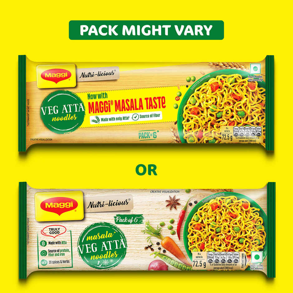 Maggi Veg Atta Noodles Made with Only Atta Flour