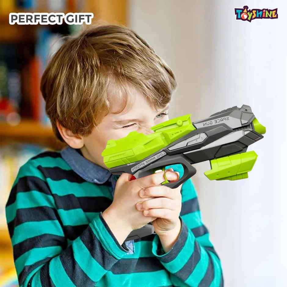 Toyshine Thunder Strike Load Shoot Gun Toy with 6 Safe Foam Darts Long Range Target Shooting Green
