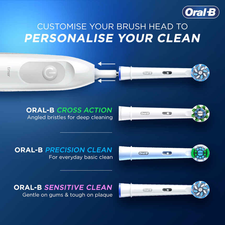 Oral-B Pro Expert Battery Operated With Replaceable Brush Head Electric Toothbrush (White)