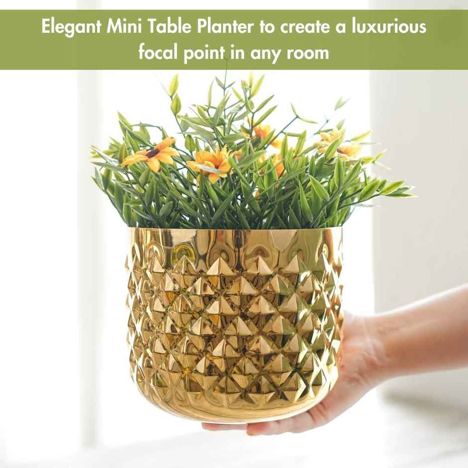 Behoma Pineapple Planter - Gold | 5.3 Inch | Decorative Accent