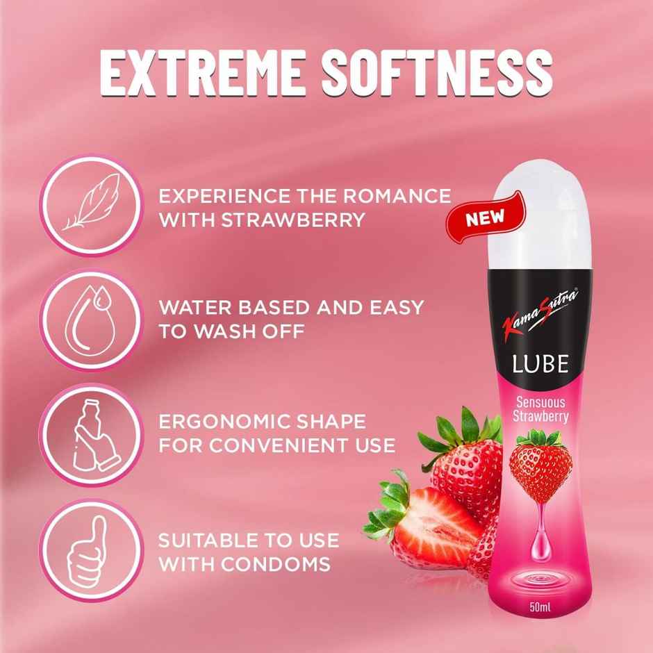 Kama Sutra Orgasmax+ Condoms(10pc) & Kama Sutra Personal Lube Strawberry(50ml) Combo