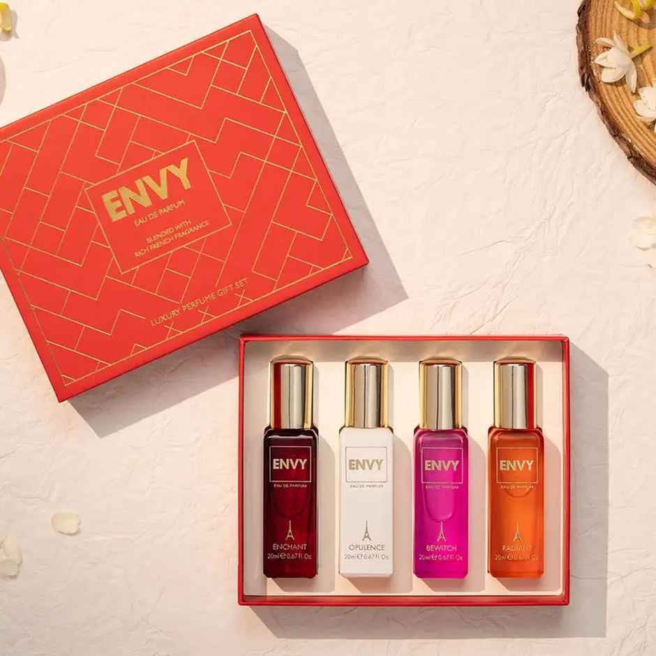 Envy Red Luxury Perfume Gift Set | 20 ml X 4 Eau De Parfum - 80 ml For Women