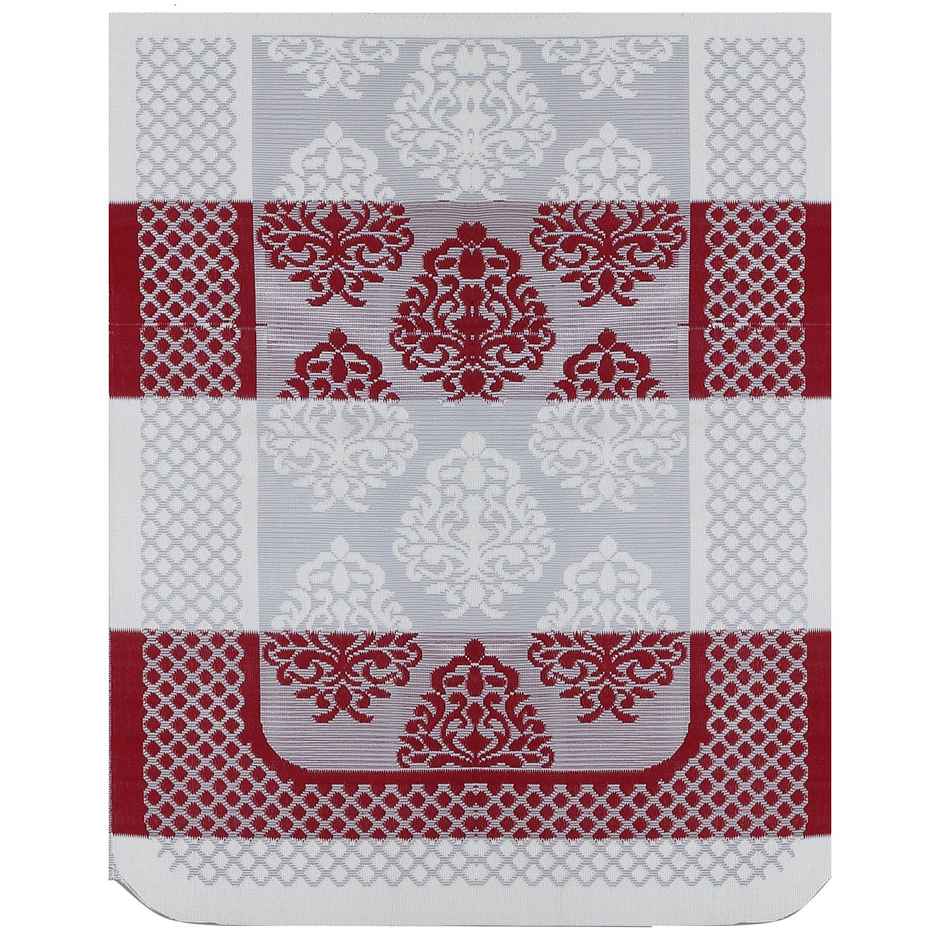 Romee Maroon & Beige Damask Printed 5-Seater Net Sofa Cover