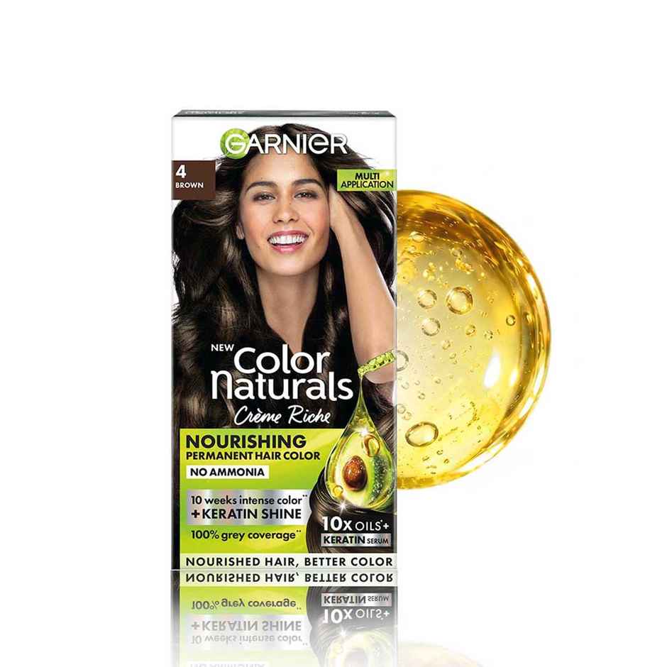Garnier Color Naturals Long-Lasting Creme Hair Color | Brown - Shade 4
