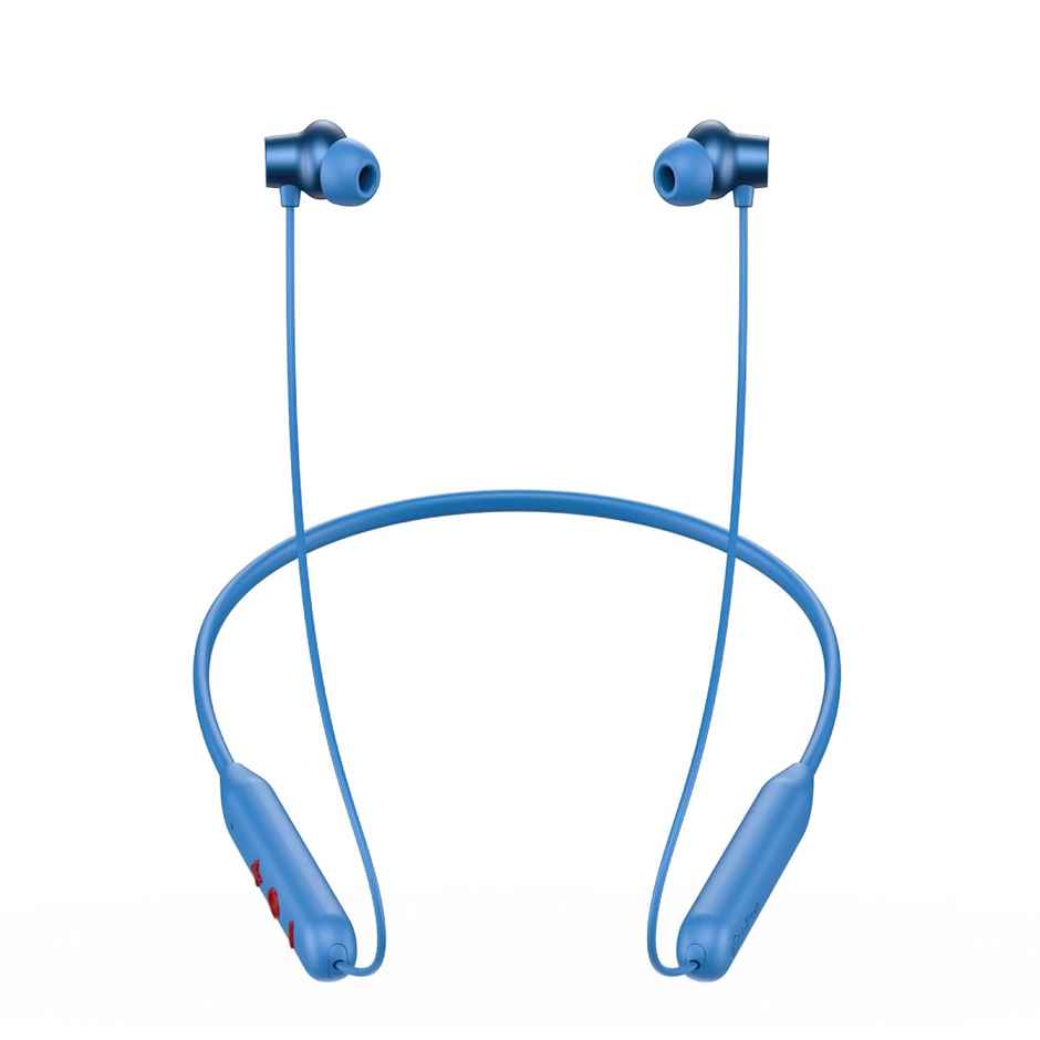 pTron Tangent Eon Bluetooth Neckband | 45H Playtime | Hd Mic | Trutalk Ai-Enc Dual Device Pairing - Blue