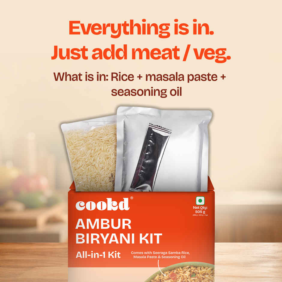 Cookd Ambur Biryani Kit - Ready to Cook | Short Grain