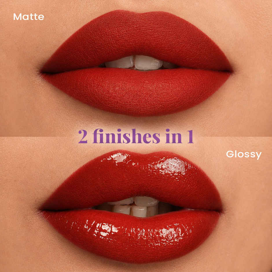 Staze Gloss Lock 2-in-1 Liquid Lipstick + Clear Gloss | Transferproof  | 06 Im Feisty | 7g