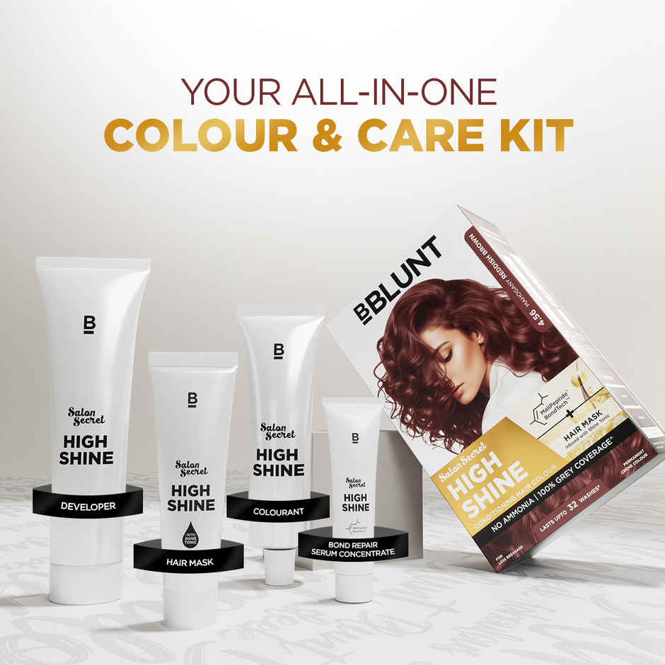 Bblunt Mahogany Salon Secret High Shine Conditioning Hair Colour | Reddish Brown