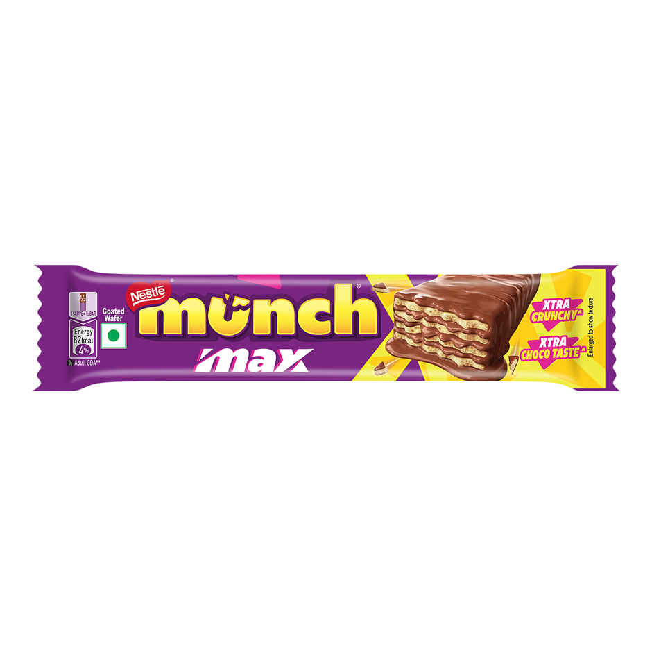Nestle MUNCH MAX Choco Coated Crunchy Wafer Bar Chocolate