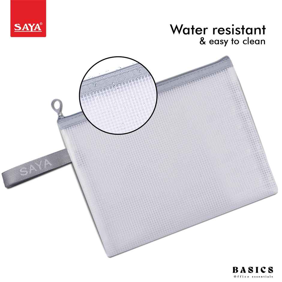 Saya A5 Waterproof Zipper Pouch - EVA Mesh Storage Bag for Documents | Assorted