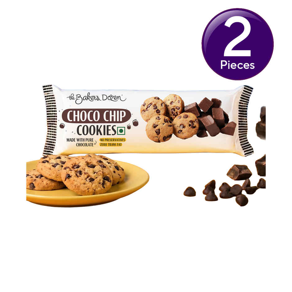 The Baker's Dozen Chocochip Cookies | Protein & Fibre Rich | Chocolate Cookies | Zero Palm Oil Combo