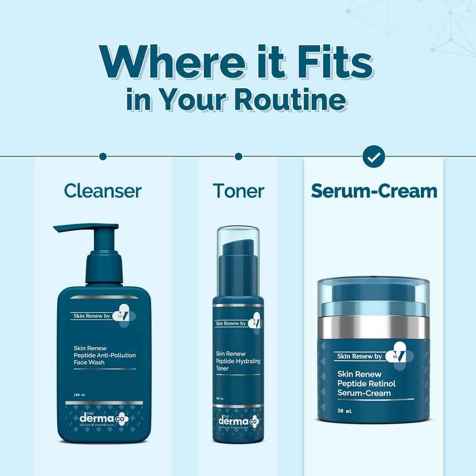 The Derma Co X Dr. V Skin Renew Peptide Retinol Serum Cream