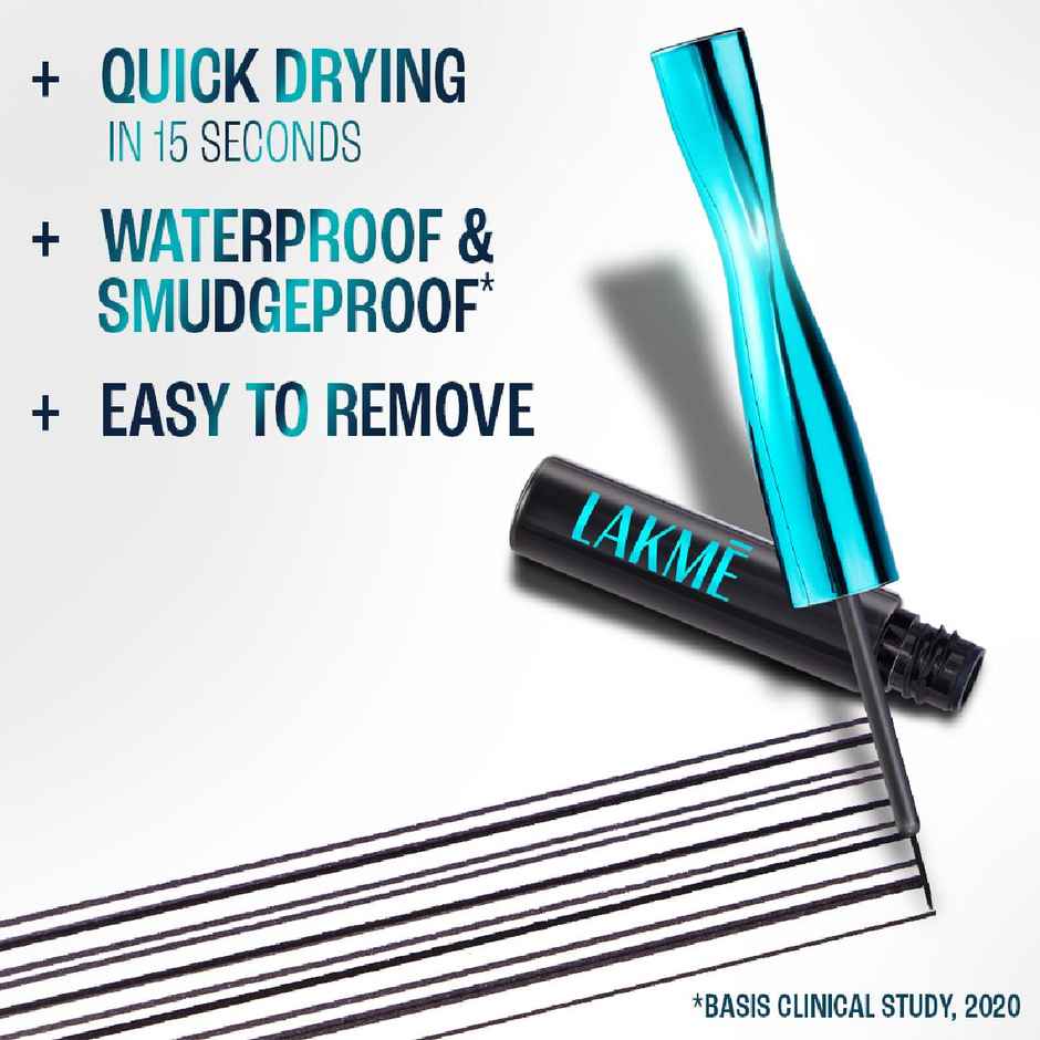 Lakme 9 to 5 Eyeconic Liquid Eyeliner Smudgeproof, Waterproof, lasts upto 24 Hrs, Black