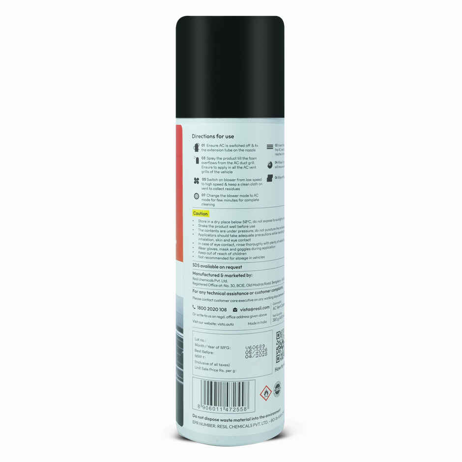 Vista Auto Care Ac Vent Kleen Hygiene Foam For Car
