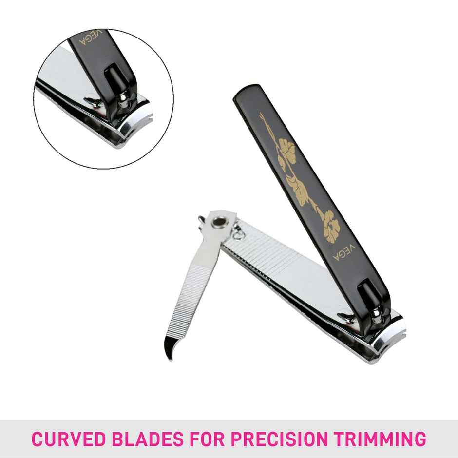 VEGA Large Nail Clipper With Curved Blades For Manicure & Pedicure (Pack Of 10) | LNCB-03