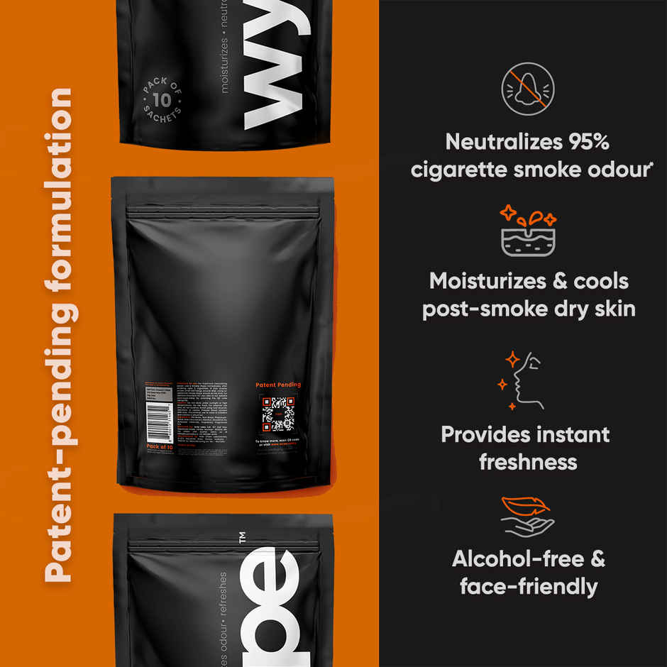 Wype - After - Smoke Odour Neutralizing and Refreshing Wet Tissue