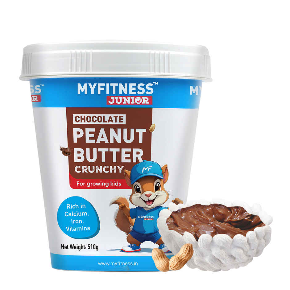 MyFitness Junior Chocolate Peanut Butter Crunchy Spread | For Kids, High Protein