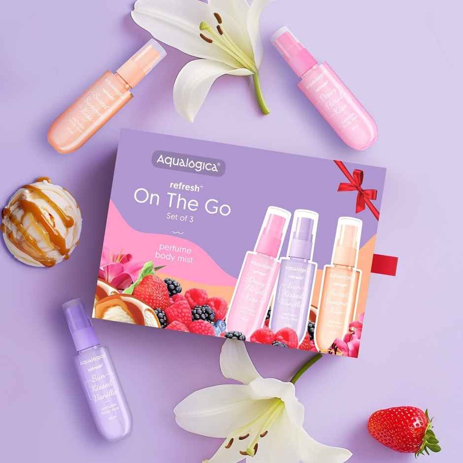 Aqualogica On The Go Perfume Mist Set | Gifting & Travel Combo for Women | Pack of 3