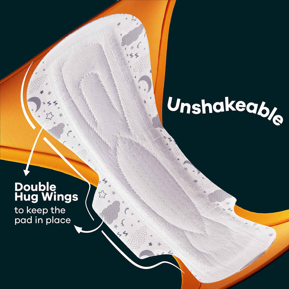 Whisper Bindazzz Nights 2 Sanitary Pads, Upto 0% Leaks All Night Long | XXXL | 2 pcs