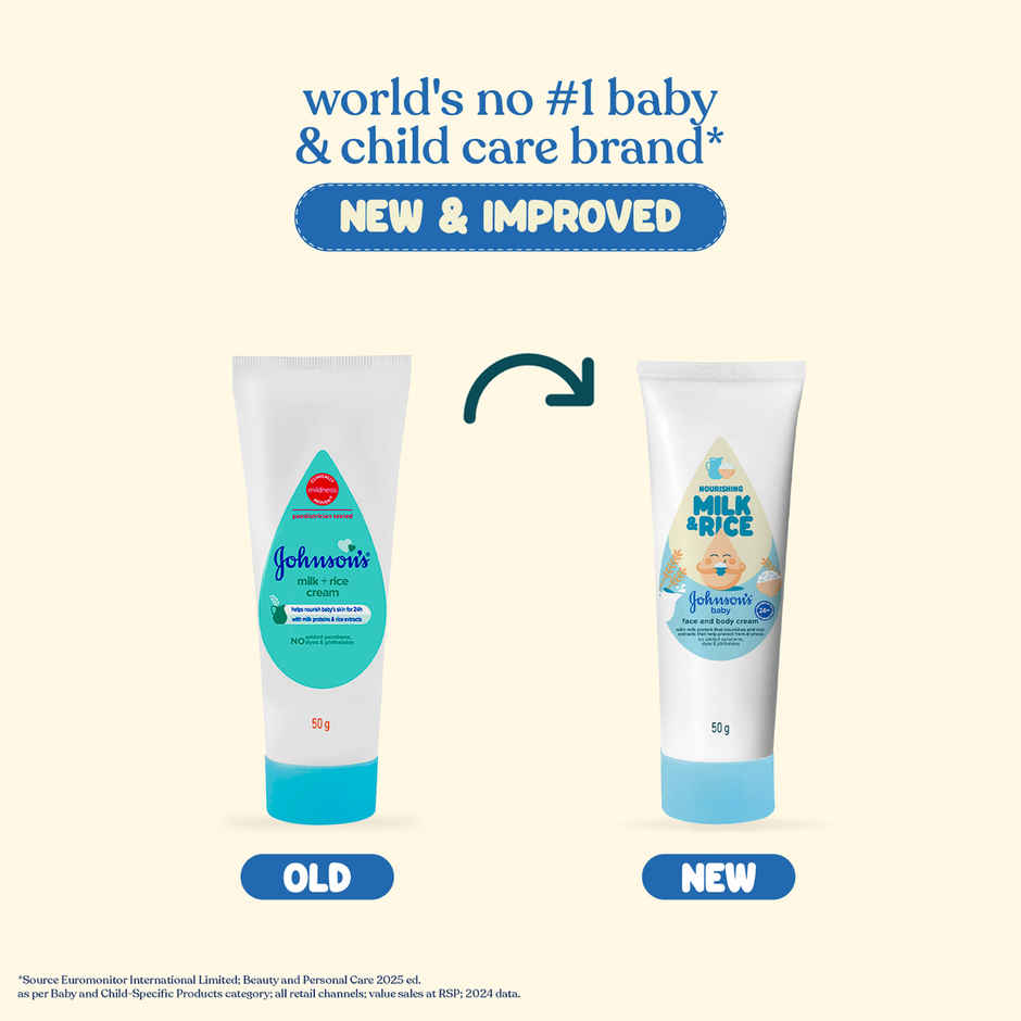 Johnson's & Johnson's Baby Nourishing Milk & Rice Face & Body Cream