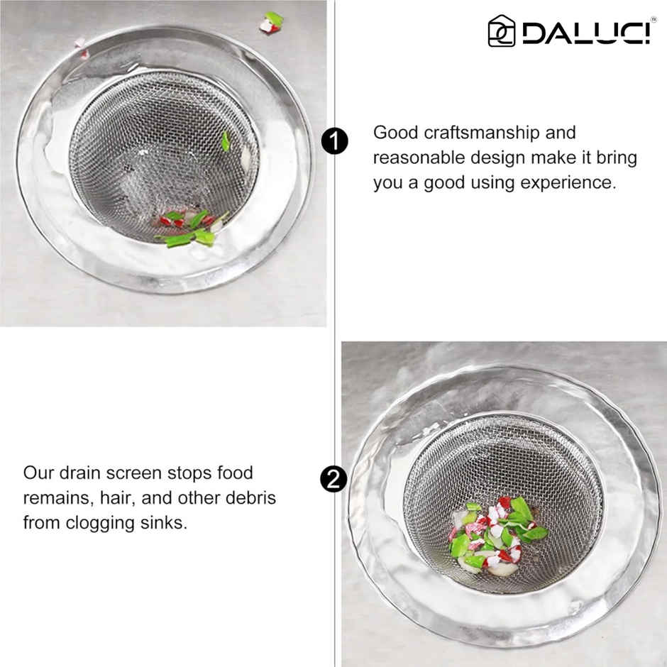 Daluci Stainless Steel Sink Strainer - 11 cm | Kitchen Drain Filter Jali for Waste Coupling