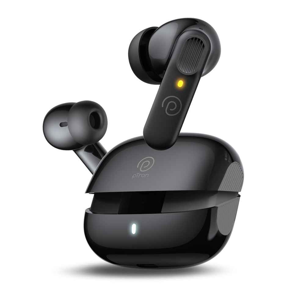 pTron Zenbuds 1 V2 32dB ANC TWS Earbuds | 4 Mic ENC Calls | 40H Playtime | 40 ms Game/Music - Black