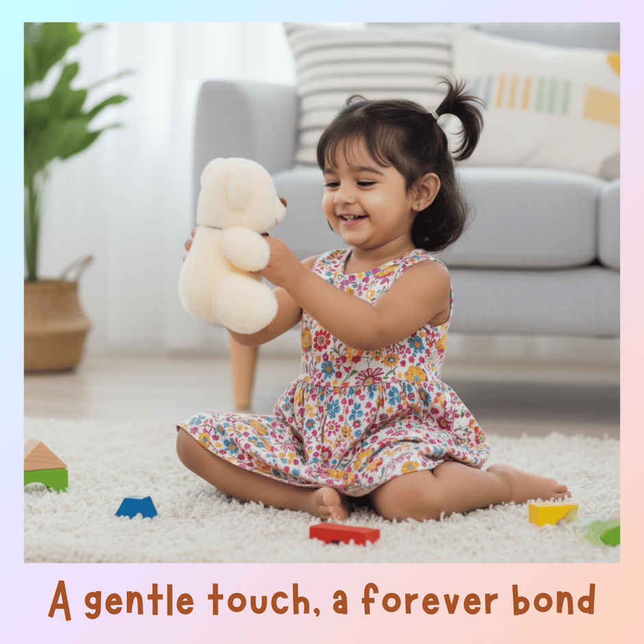 Toytales 3343 Teddy 25 cm Cream | Soft Toys | Birthday Gift |For kids|Gift for birthday